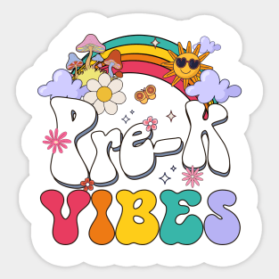 Pre-K Vibes - Pre Kindergarten Team Retro 1st Day of School Sticker